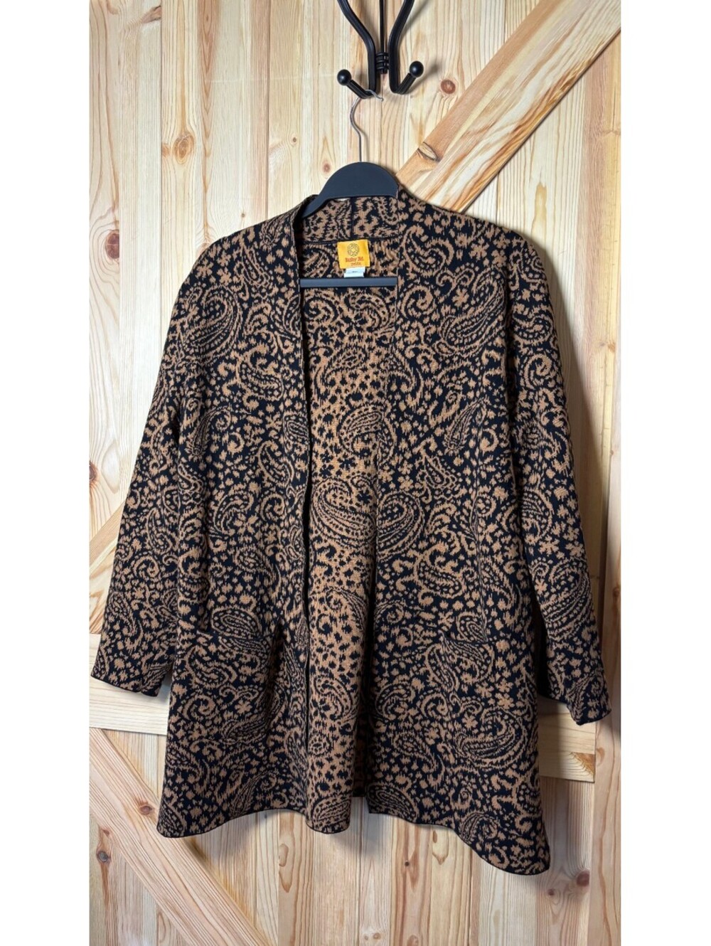Ruby Rd. Petite PXL Paisley Pattern Open Front Cardigan